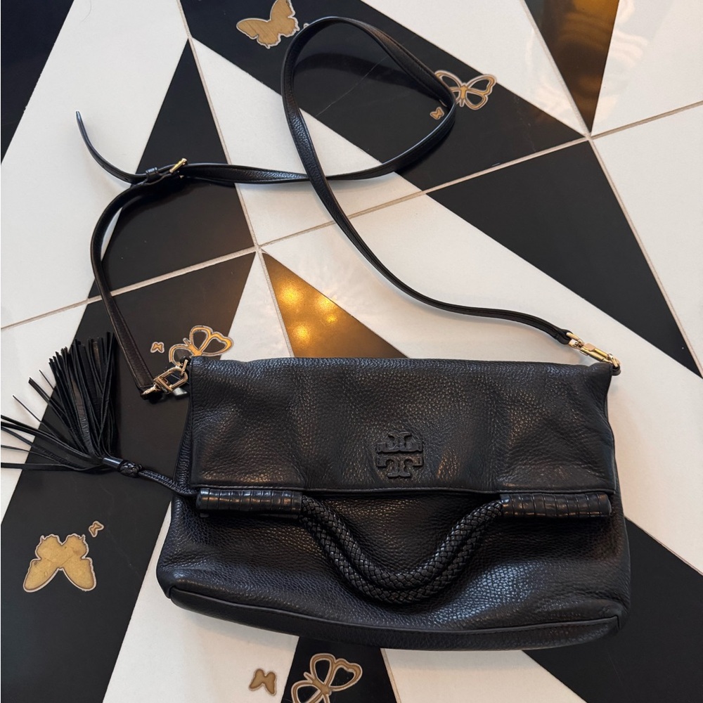 Tory Burch Black Leather Shoulder Bag